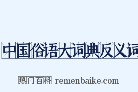 中国俗语大词典反义词是什么意思的图片